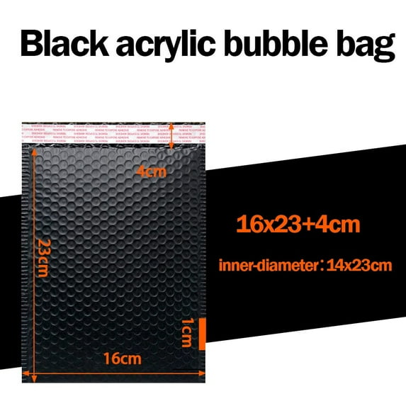 Last Chance 25× Waterproof Bubble Bags,Waterproof Bubble Courier Bag (Black) 16*23+4,Bubble Mailers Padded Envelopes Lined Poly Mailer Self Seal Black 25Pc