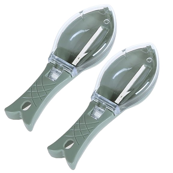 Last Chance 2X Manual Fish Scaler with Cover Kitchen Tools,Manual Fish Scaler with Lid Kitchen Tool Green,Household Kitchen Tools Fishs Scale Scraper Remover with Lid