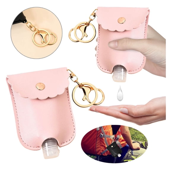 Last Chance 4* Bottling,4Pcs Pink Bottle,Hand Sanitizer Holder Keychain Bottle Container with Cover for Outdoor Storage