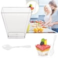 thumbnail image 1 of Last Chance 50×Cups, 50×Spoon,Dessert Cups,Dessert Cups with 50Pcs Mini Spoons Parfait Cup Clear Dessert Cups for Cakes Ice Desserts, 1 of 9