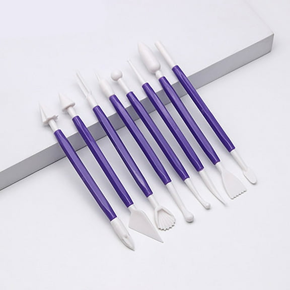 Last Chance 8*Embossing Pen,Cake Baking Embossed 8-Piece Set Purple,Soft Pottery Plastic Cake Baking Embossing Set Tool Baking Printing Tool
