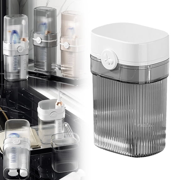 Last Chance A Portable Toothbrush Storage Cup Soap Box Ash,Portable Toothbrush Storage Cup Soap Box Gray