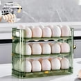 thumbnail image 1 of Last Chance Flippable Egg Holder For Refrigerator 3 Layer Egg Storage Container For Refrigerator Side Door Auto Flip Tray Egg Storage Container Saving Eggs Dispenser For Countertop K,1*Egg Rack, 1 of 9