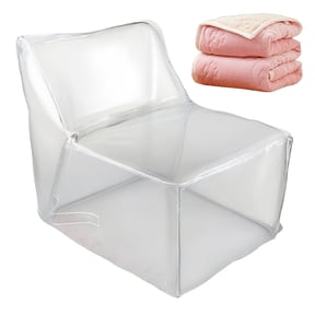 Last Chance L-Shaped Transparent Sofa Doll Storage Bag *1,Transparent Sofa Doll Storage Bag (Bean Bag Chair) (Doll Not Included)