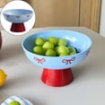 thumbnail image 1 of Last Chance Plastic Bowl for Kitchen Counter Decorative Bowl with Removable Drain Pedestal Modern High Footed Bowl for Home Decor Desktop Display Kitchen Storage Key Candy,A Fruit Drainer, 1 of 9