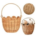 thumbnail image 1 of Last Chance A Wicker Storage Basket,Wicker Storage Basket,Scalloped Edge Round Basket With Handle Sturdy Wicker Storage Baskets Hand Woven Basket For Shelves Natural Baskets For Organizing, 1 of 8