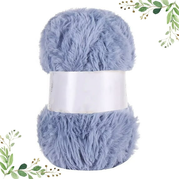 Last Chance Yarn*1,Coarse Fur Yarn Ball Imitation Fur Blue-Gray,2 Skeins Yarn Chunky Faux Yarn Eyelash Yarn For Crochet Knit Coarse Yarn Imitation Wool Yarn