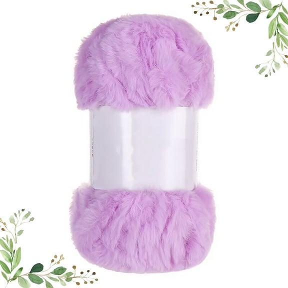 Last Chance Yarn*1,Thick Fur Yarn Ball Imitation Fur Wool Light Purple,2 Skeins Yarn Chunky Faux Yarn Eyelash Yarn For Crochet Knit Coarse Yarn Imitation Wool Yarn