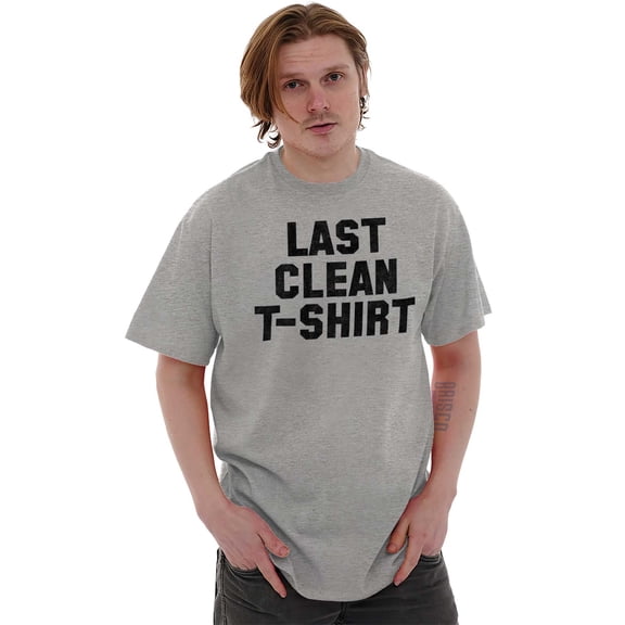 Last Clean T Shirt Laundry Day Humor Men's Graphic T Shirt Tees Brisco Brands X