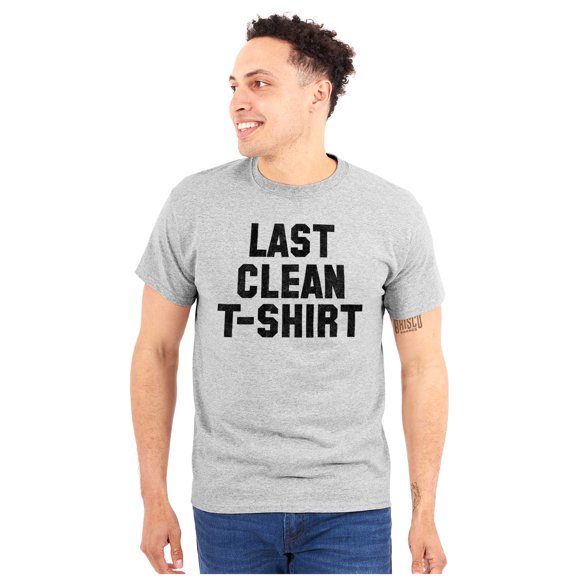 Last Clean T Shirt Laundry Day Humor Plus Size Crewneck Graphic Tee Shirt Brisco Brands 2X