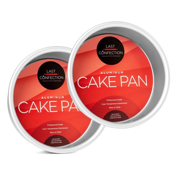 Last Confection 6 x 2 Inch Round Cake Pans, Set of 2 Anodized Aluminum Cake Pan Baking Tins, Professional Bakeware