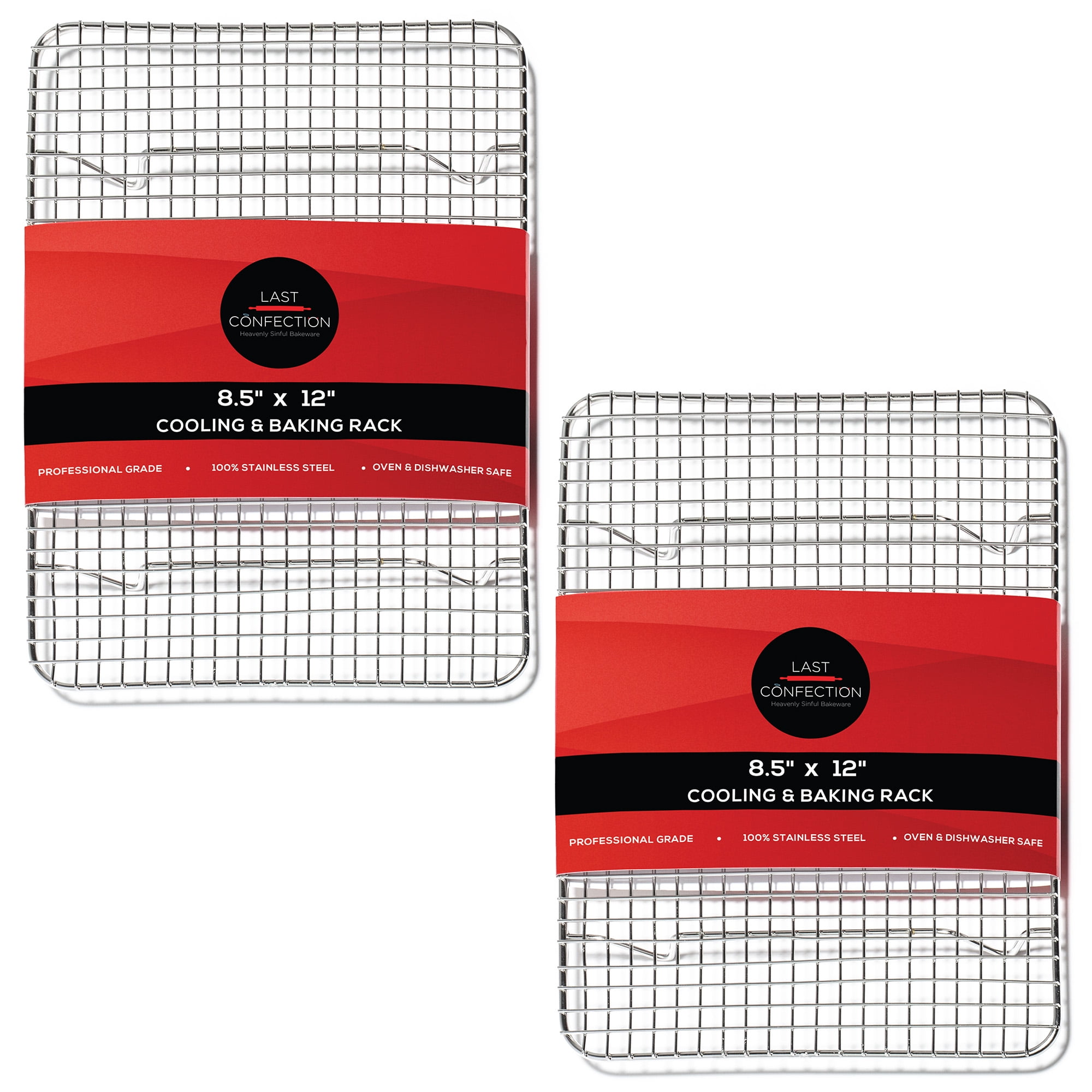 "Last Confection 8.5"" x 12"" Stainless Steel Baking & Cooling Racks (2