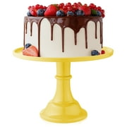 Last Confection Round Cake Stand in Yellow, 11" Pedestal Dessert Table Display Holder