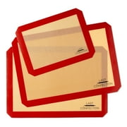 Last Confection (Set of 3) Silicone Baking Mats, 2 Half Sheet and 1 Quarter Sheet Non-Stick Professional Food Safe Tray Pan Liners