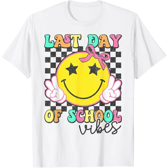 Last Day Of School Vibes Retro Groovy Graduation T-Shirt Unisex S-5XL Hot Trending Shirt, Vintage Birthday Gift