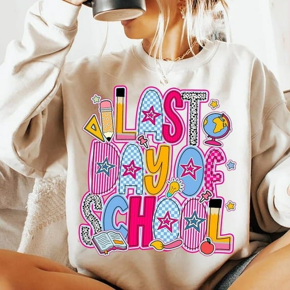 Last Day of School Sweatshirt, Preppy Teacher School Sweatshirt, Summer Teacher Shirt, Teacher Life Sweatshirt, Teacher Appreciation Shirt, Kids Summer Break Sweatshirt