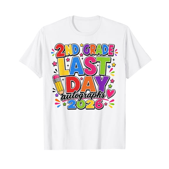 Last Day of School Autographs 2025-2026 2nd Grade Graduation T-Shirt