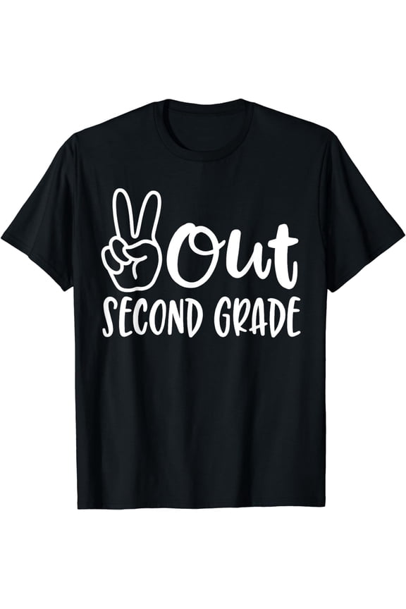 Last Day of School Peace Out 2nd Second Grade Teacher Kids T-Shirt