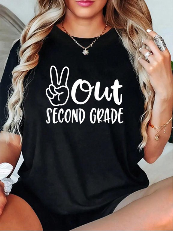 Last Day of School Peace Out 2nd Second Grade Teacher Kids T-Shirt