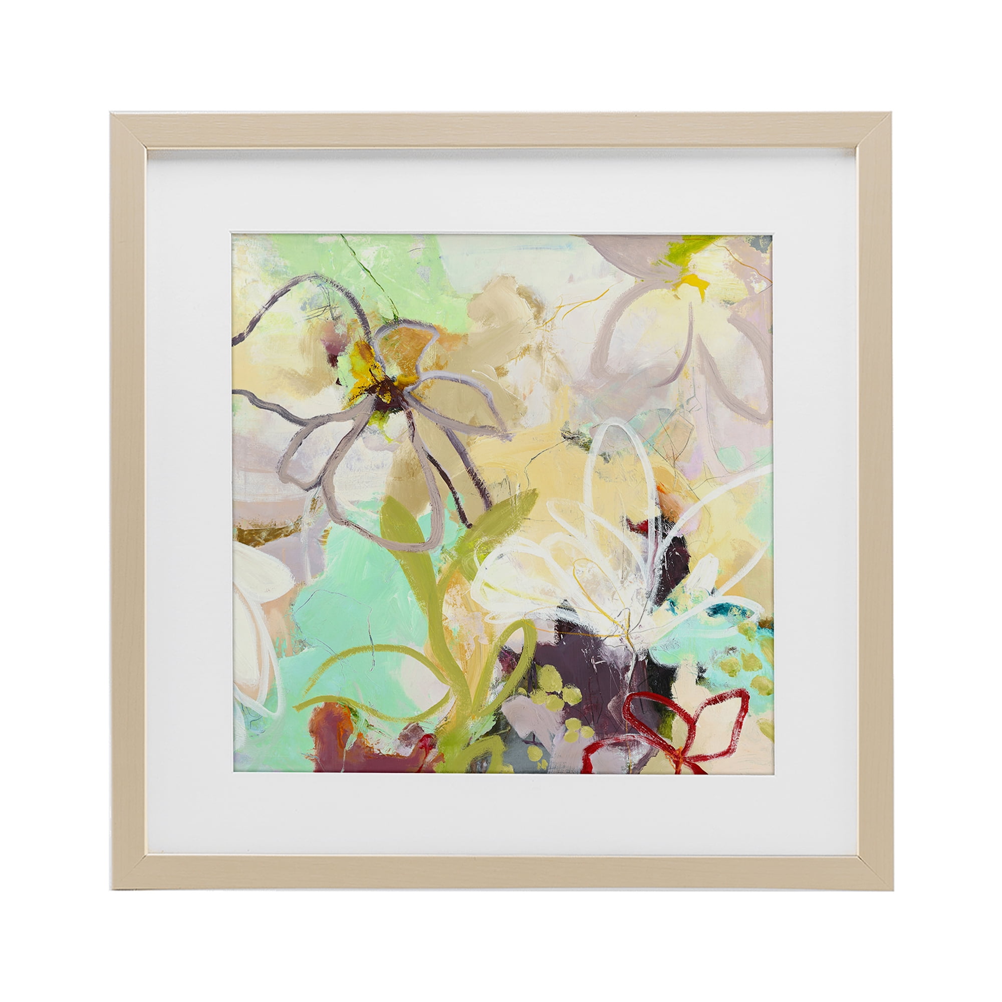 Last Days Of Spring Abstract Birch Framed Print Under Glass, design by Design Fabrikken