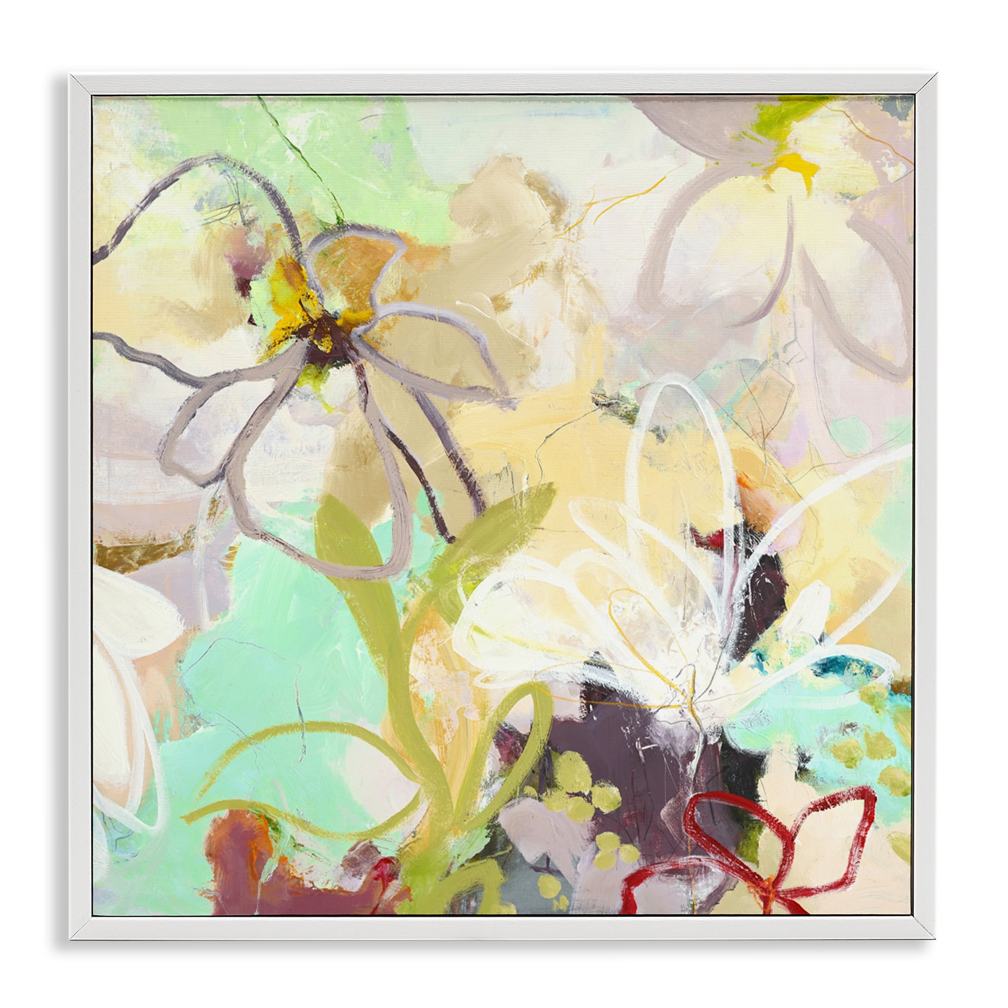 Last Days Of Spring Abstract White Framed Giclee Art, design by Design Fabrikken