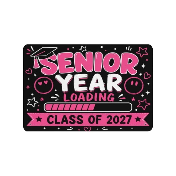 Last First Day Senior 2027, First Day Of Senior Year 2027 Sign For Teen Girl Bedroom Wall Decor, High School Back To School Photo Prop, Retro Pink School Signs Outdoors