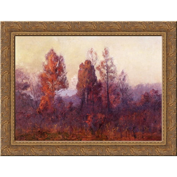 Last Hour of the Day 24x18 Gold Ornate Wood Framed Canvas Art by T. C. Steele
