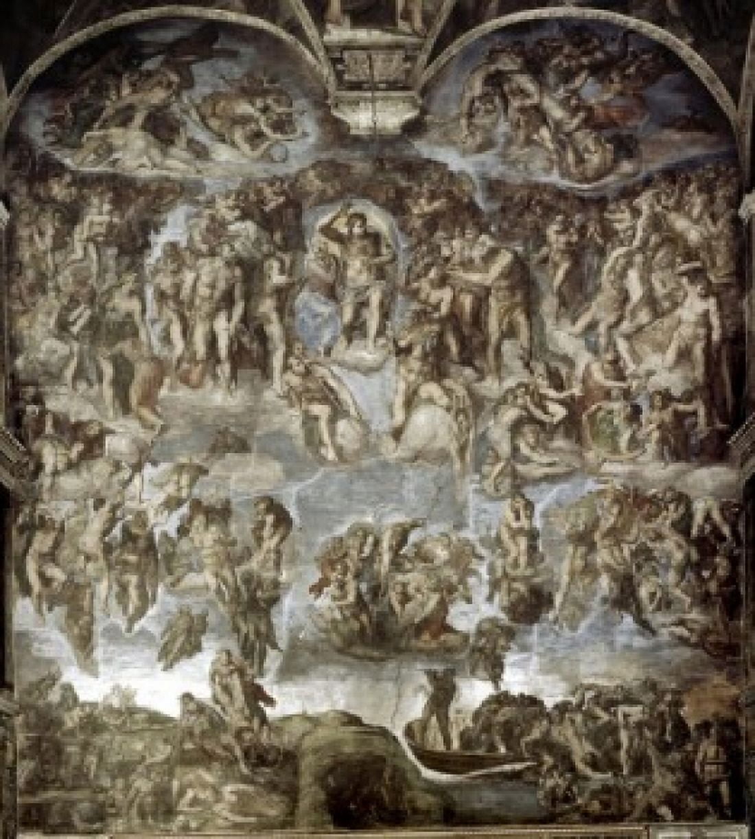 The Last Judgement 1536-1541 Michelangelo Buonarroti (1475-1564 Italian) Fresco Sistine Chapel Vatican City Canvas Art - Michelangelo Buonarroti (18 x 24)