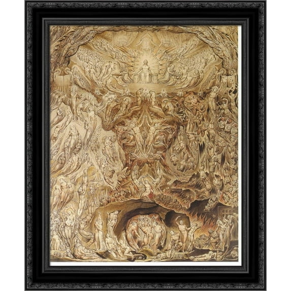 Last Judgement 20x24 Black Ornate Wood Framed Canvas Art by Blake, William