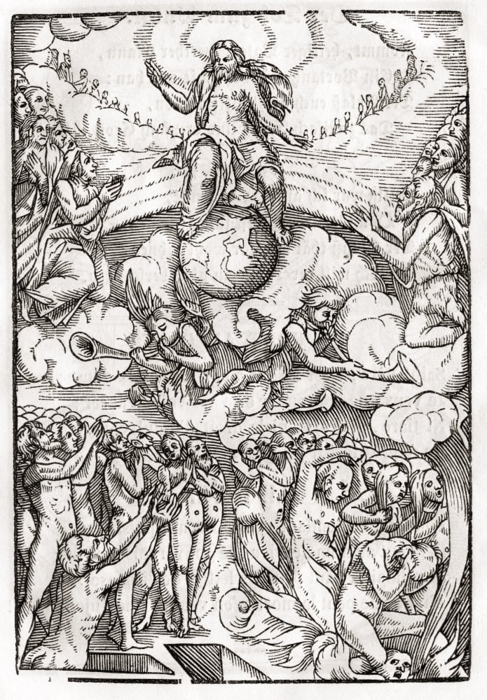 The Last Judgement Loosely Based On Hans Holbein The Younger From Der Todten Tanz Or The Dance Of Death Published Basel 1843 Canvas Art - Ken Welsh Design Pics (12 x 17)