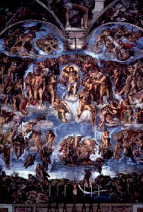 The Last Judgment fresco by Michelangelo Buonarroti 1475-1564 Italy Vatican City Sistine Chapel Circa 1536-41 Canvas Art - Michelangelo Buonarroti (24 x 36)