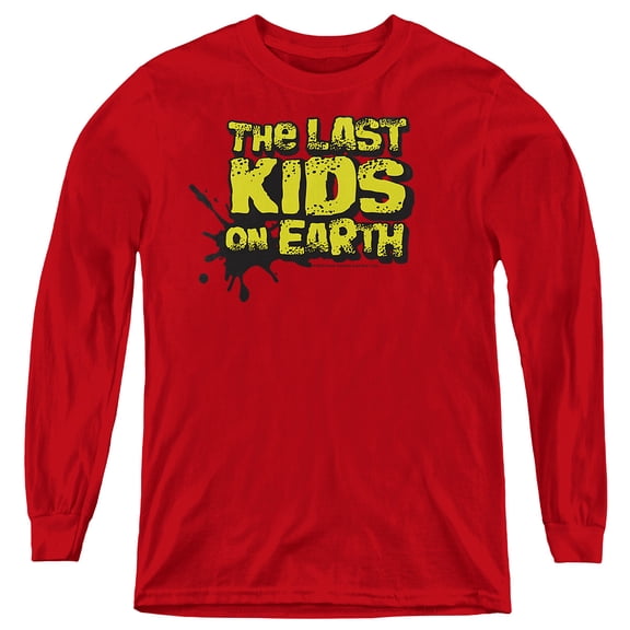 Last Kids on Earth Full Color Logo Youth Long Sleeve T Shirt, Red, Medium