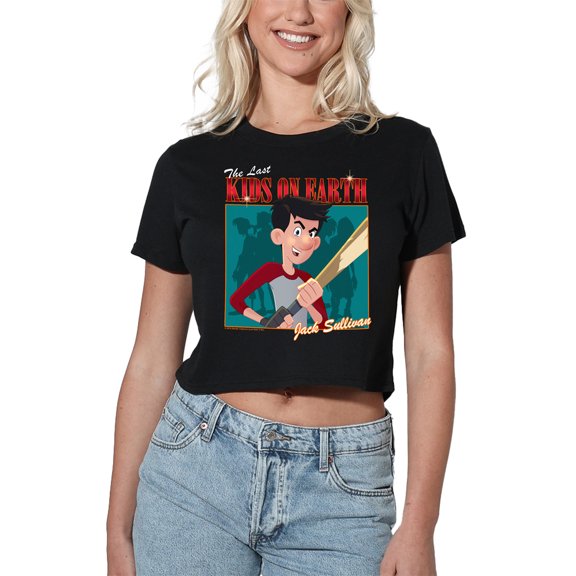 Last Kids on Earth Jack Bootleg Women's Crop Top T-Shirt, Black, Small