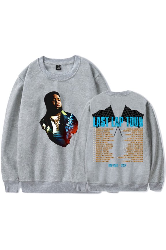 Last Lap Tour Merch Face Crewneck Sweatshirts Cosplay Women Men Fashion HipHop Long Sleeve Tee