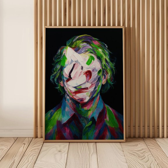 Last Laugh Colorful Distorted Face Dark Clown Gallery Home Wall Decor