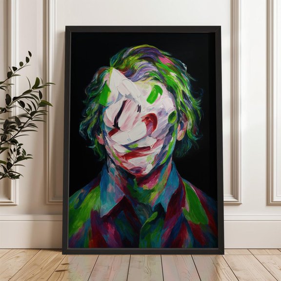 Last Laugh Distorted Face Bold Color Portrait Living Room Wall Decor