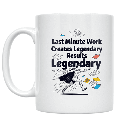 Last Minute Work Creates Legendary Results - Deadline Survivor - 11 oz Ceramic Coffee Mug