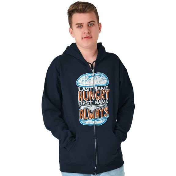 Last Name Hungry First Always Drake Unisex Fleece Graphic Zip Up Hoodie Brisco Brands 4X