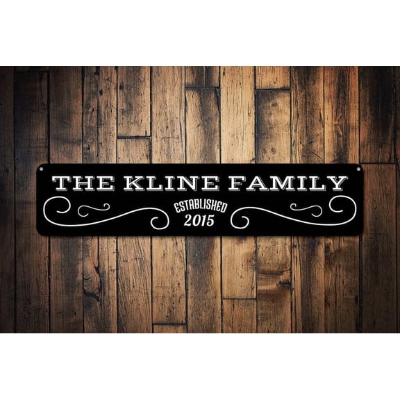 Last Name Sign Established Date Sign Custom Family Name Sign Wedding Decor Anniversary Sign - Family Signs - Size: 16 x 4 Inches
