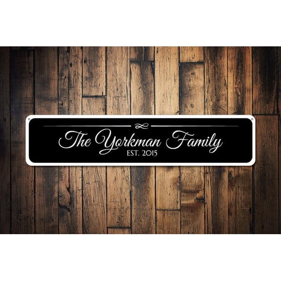 Last Name Sign Established Date Sign Custom Family Name Sign Wedding Decor Metal Wedding Sign - Sign Decor - Size: 16 x 4 Inches