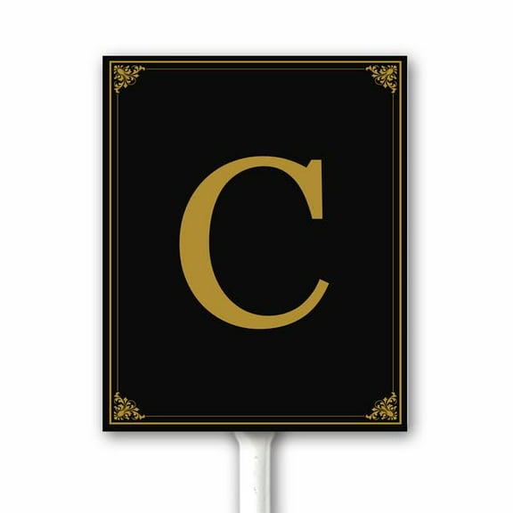 Last Name Sign for Outdoor Family Monogram Metal Plaque Letter C Family Last Name Initial Yard Decor With Stake Gift for Neighbors Wedding Gift for Couples 4.6"x6" Sturdy Aluminum Rust Free