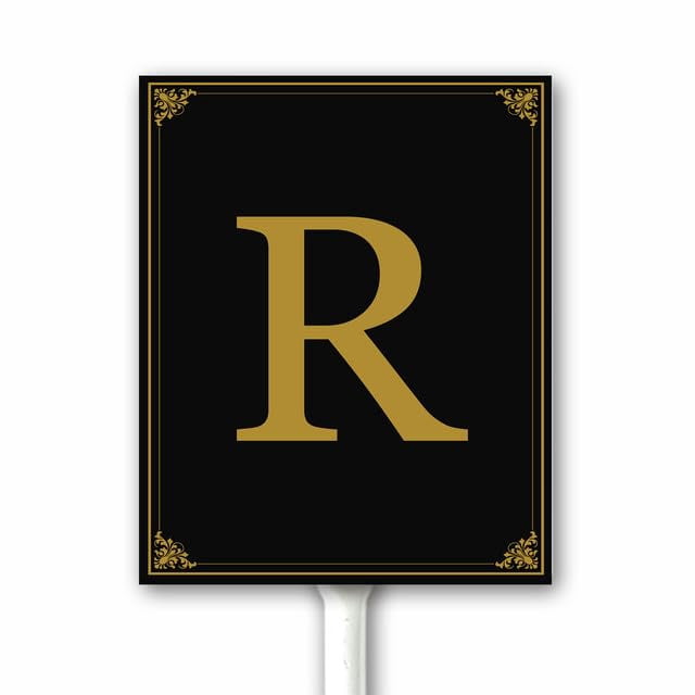 Last Name Sign for Outdoor Family Monogram Metal Plaque Letter R Family ...