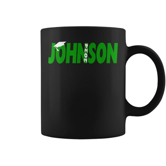Last Name Team Johnson Family Graduation Green Coffee Mugs