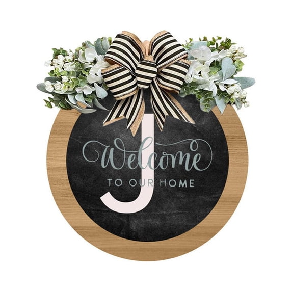 Last Name Year Round Front Door Wreath,Decorative Hanging Plaques In Front Of The Door J