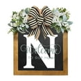 thumbnail image 1 of Last Name Year Round Front Door Wreath Wooden Letter Hanging Plaque Seasonal Home Decor Blessing Sign for Entryway Wedding Housewarming Anniversary Gift Wall Mantle Modern Rustic, 1 of 1