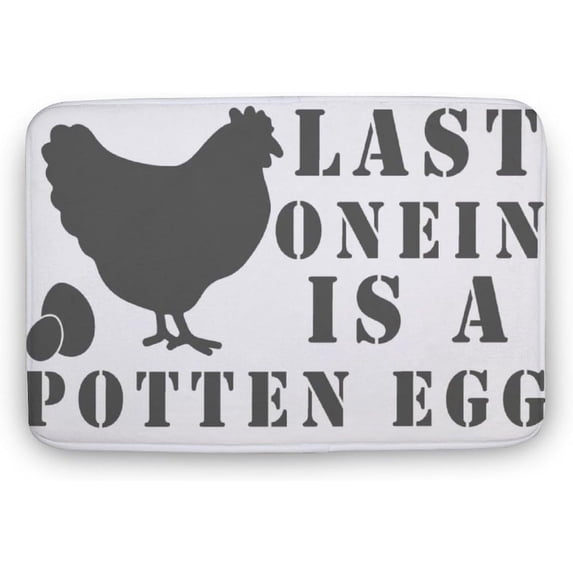 Last One in is A Rotten Egg Chicken Door Mats Outdoor Indoor Welcome Mats Front Door Mats Non Slip Door Rugs for Entrance Front Door Outside Entry Porch Gift for Women Men 16x24 Inch