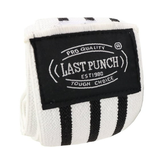 Last Punch 78" White & Black Knee Wraps Leg Support Weight Lifting Bandage Firm Strap