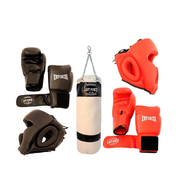 Boxing Instruments Last Punch Heavy Training Boxing Set: 1 Pair Headgears, 2 Pair Gloves ...