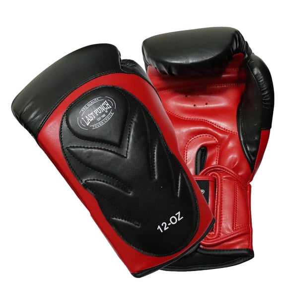 Last Punch 13771 12 oz Pro Style Training Sparring Boxing Gloves - Red & Black