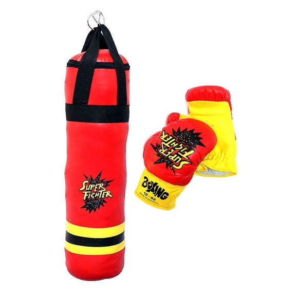 Last Punch Super Fighter Children's Boxing Gloves & Punching Bag Set 8oz or 10oz